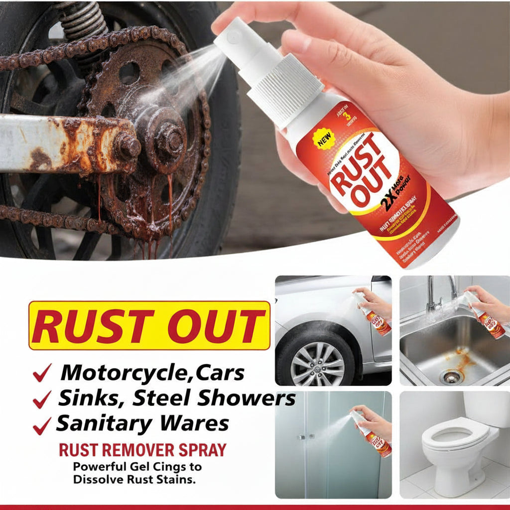 Rust Remover Zang Remover( Upgraded) spray for All Automotive (Bike, Car) And chrome & Steel Parts
